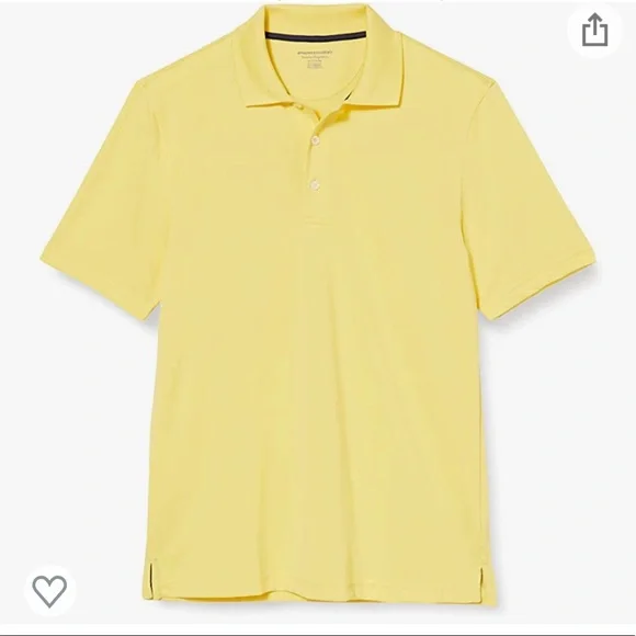NWOT Amazon Essentials Men's Regular-fit Quick-Dry Golf Polo Shirt Yellow medium - Picture 1 of 9